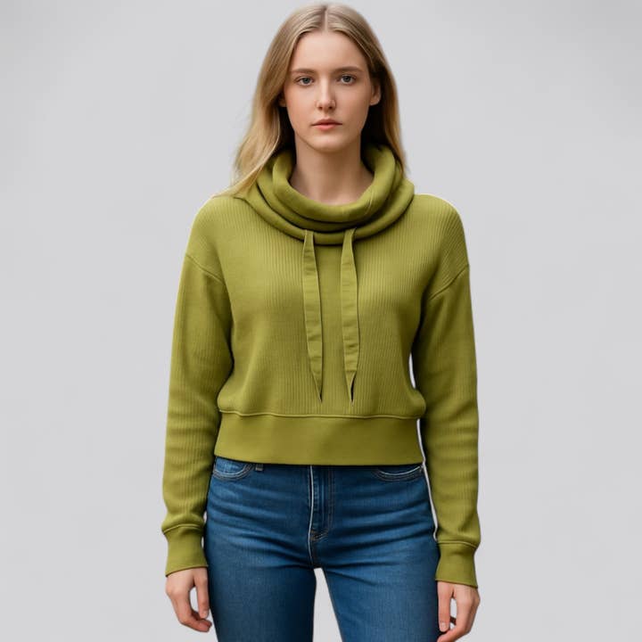 KTA09111 Junior Rib Knit Cowl Neck Box Top for wholesale by Puzzles Enterprises