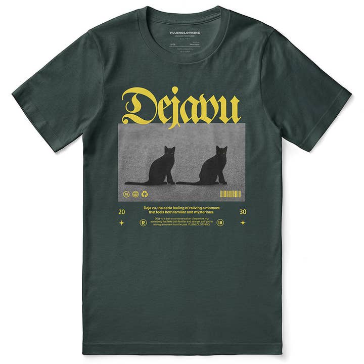 YUJIN CLOTHING - Wholesale T-Shirt (Graphic) - Unisex - Dejavu Cat T-Shirt3