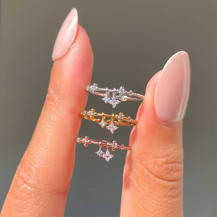 Girls Crew - Wholesale Multi-Stone Ring - Charmed Blossom Ring2