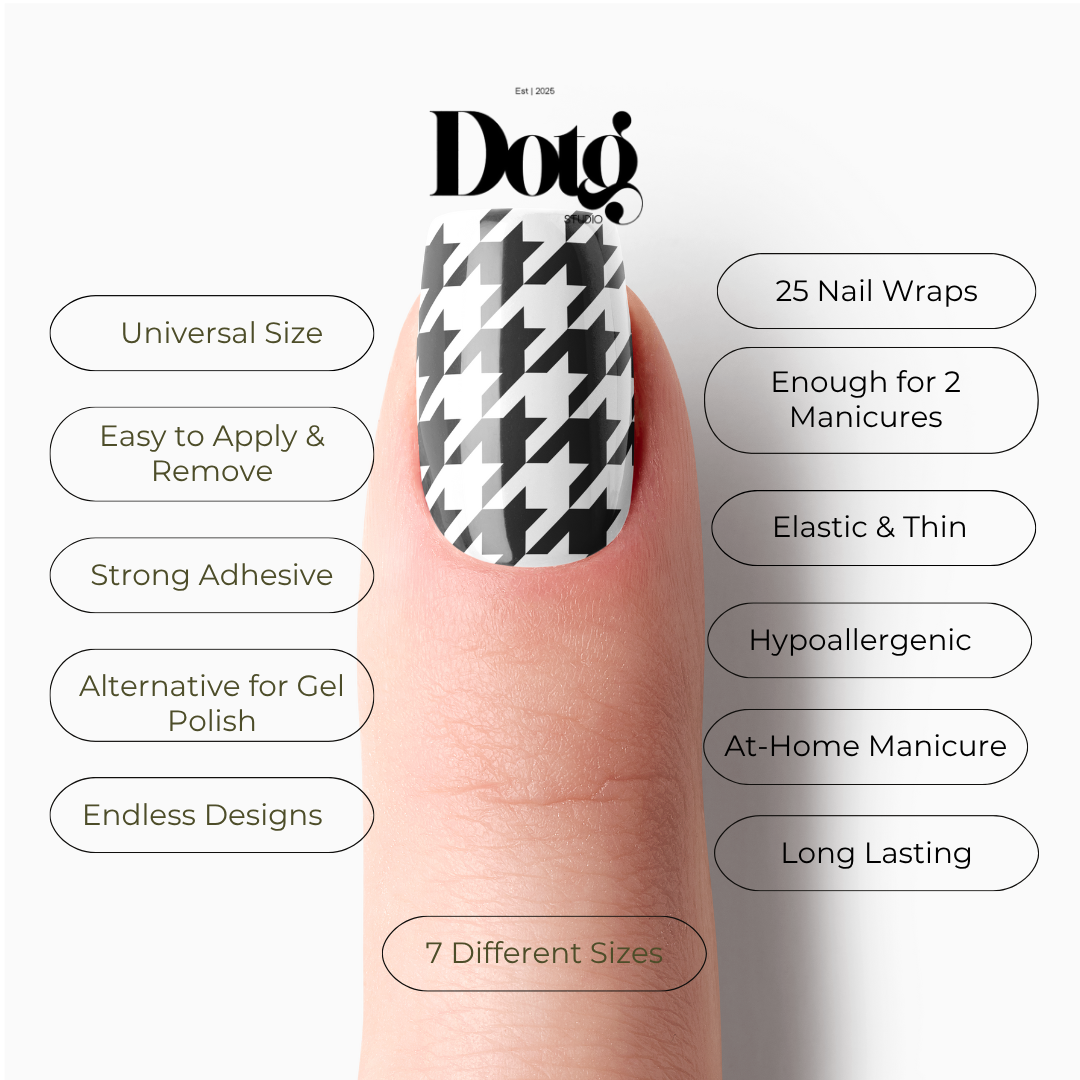Design on The Go Studio - Wholesale Nail Art/Decal - Houndstooth Nail Wraps DIY Manicure Stickers Decal Strips2