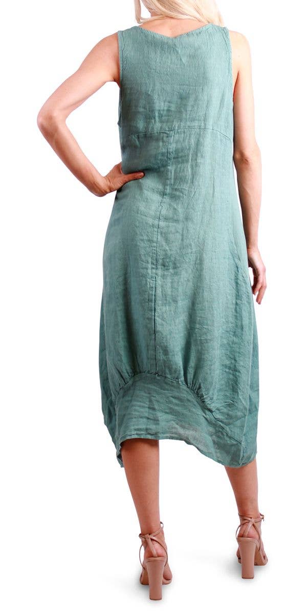 Gigi Moda - Wholesale Dress - Women's - Pure Linen Sleeveless Dress18