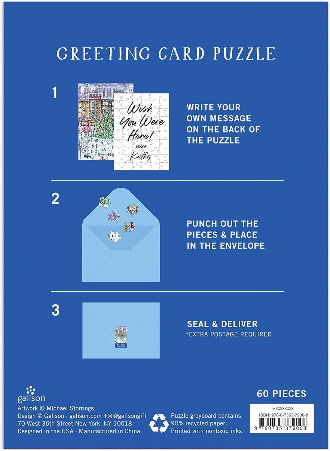 Chronicle Books - Wholesale Christmas Card - Michael Storrings Christmas in the City Greeting Card Puzzle2