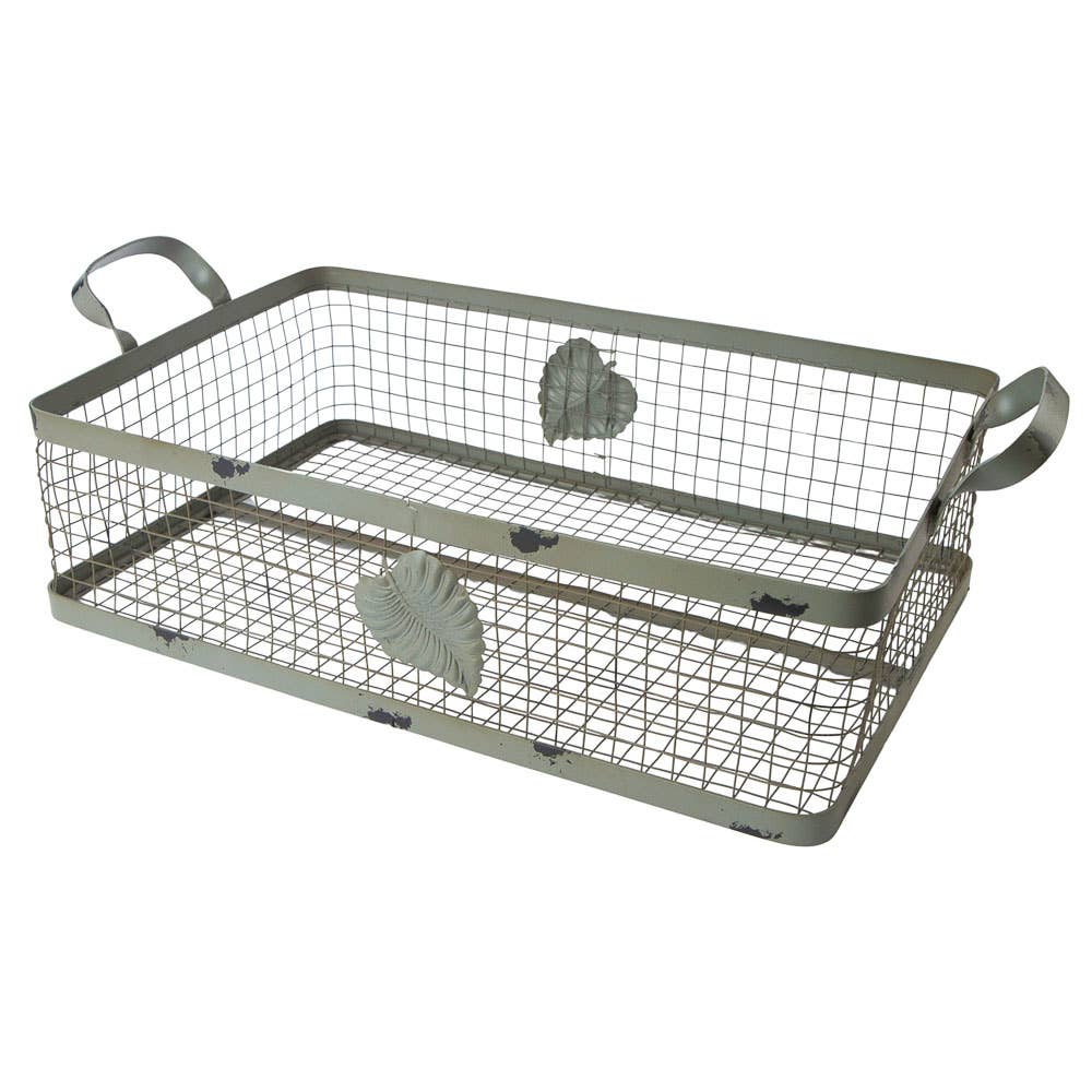 Factory Direct Craft – wholesale Basket – Rustic Distressed Metal Wire Basket - Select Size3