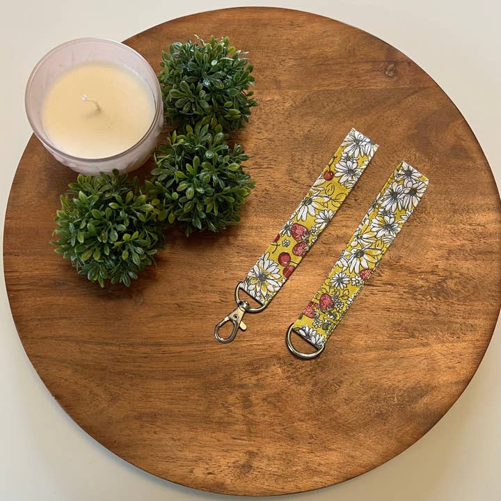 Yellow Floral with Berries Lanyards for wholesale by The Lanyard Boutique