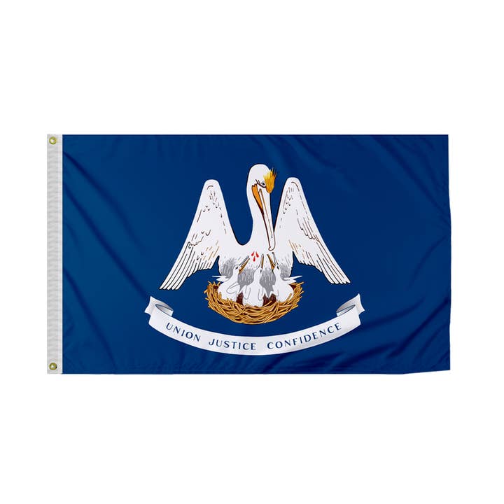 AGAS Louisiana State Flag 3x5 ft - Printed 200D Nylon for wholesale by AGAS MFG INC