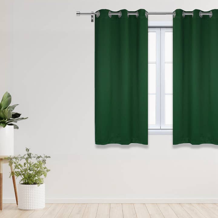 42 X 63 Inch Blackout Polyester Curtains with Grommets Hunter Green - 2 Panels for wholesale by YOUR CHAIR COVERS