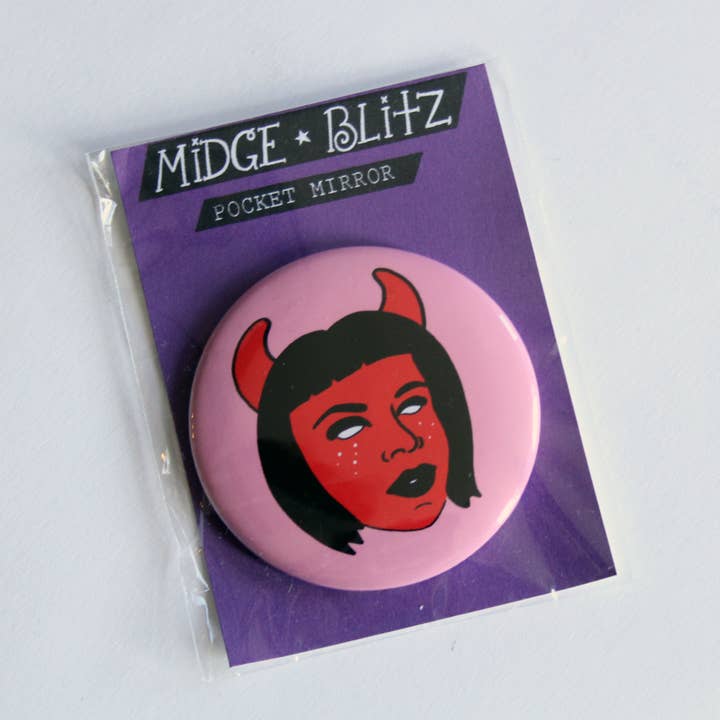 Midge Blitz – wholesale Compact mirror – Devil Grrrl Pocket Mirror1