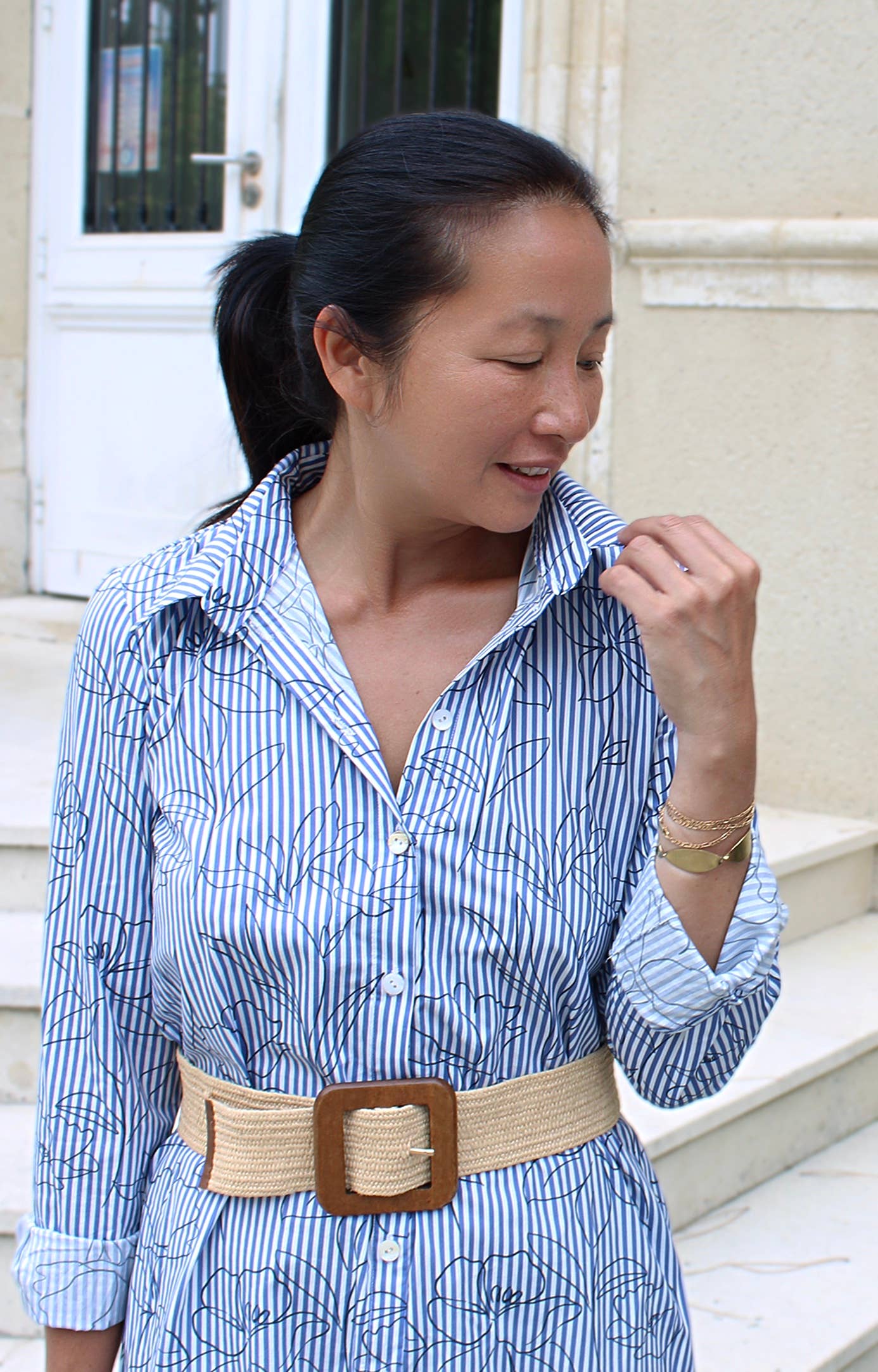 MY DRESS MADE - Wholesale Dress - Women's - Alyzée striped and floral cotton fabric - Printed in France