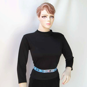 BEADS CORNER - Venta al por mayor Sombrero cowboy - Hombre - Cinturón de vaquero con cuentas de semillas, azul turquesa, gris y rosa3