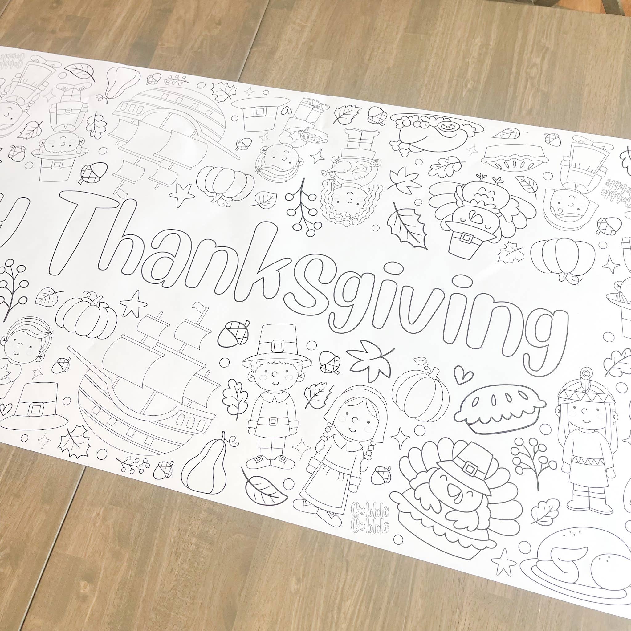 Party in a pinch - Wholesale Coloring Tablecloth - Kids & Baby - Thanksgiving Coloring Table Runner|  Happy Thanksgiving5