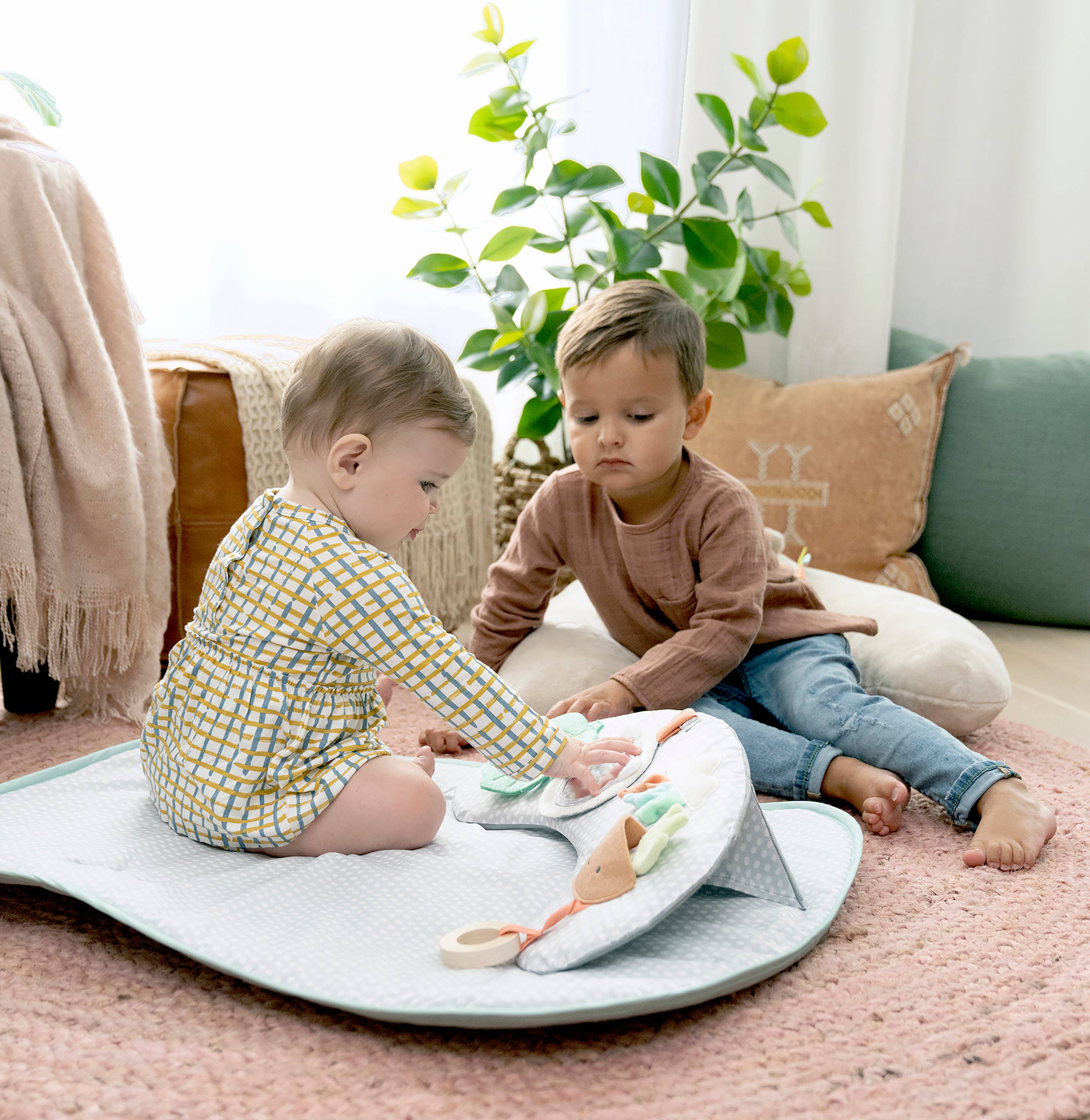 Ingenuity - Wholesale Play Mat - Kids & Baby - Ingenuity Cozy Prop 4-in-1 Sit Up & Prop Activity Mat- Nate5
