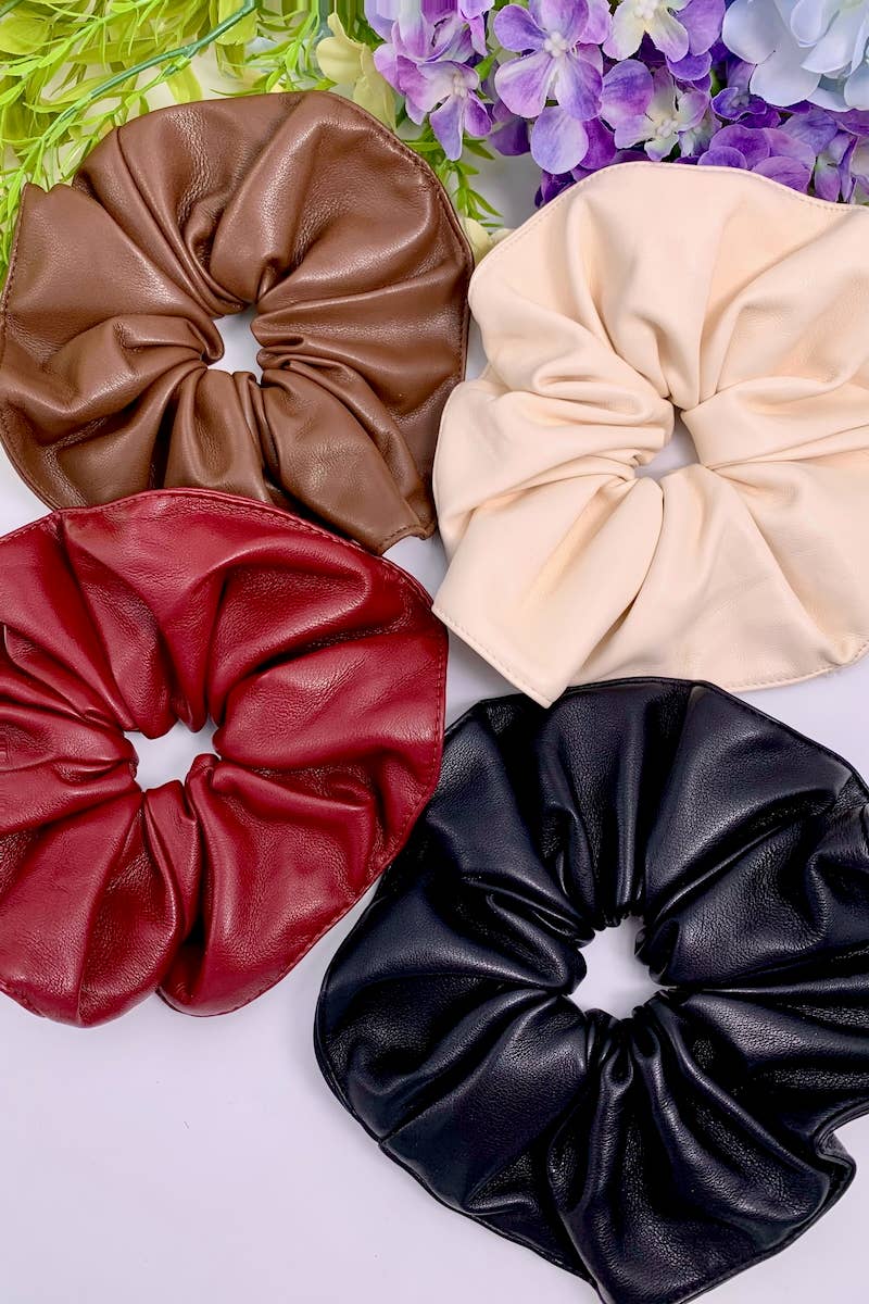 BYREN | ÉLINE L'ATELIER - Wholesale Hair Accessories Set - Women's - Faux Leather Elastic Scrunchies FQ846