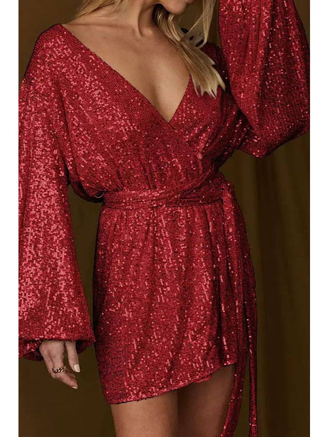 Miss Sparkling - Venta al por mayor Vestido - Mujer - Vestido cruzado de lentejuelas1