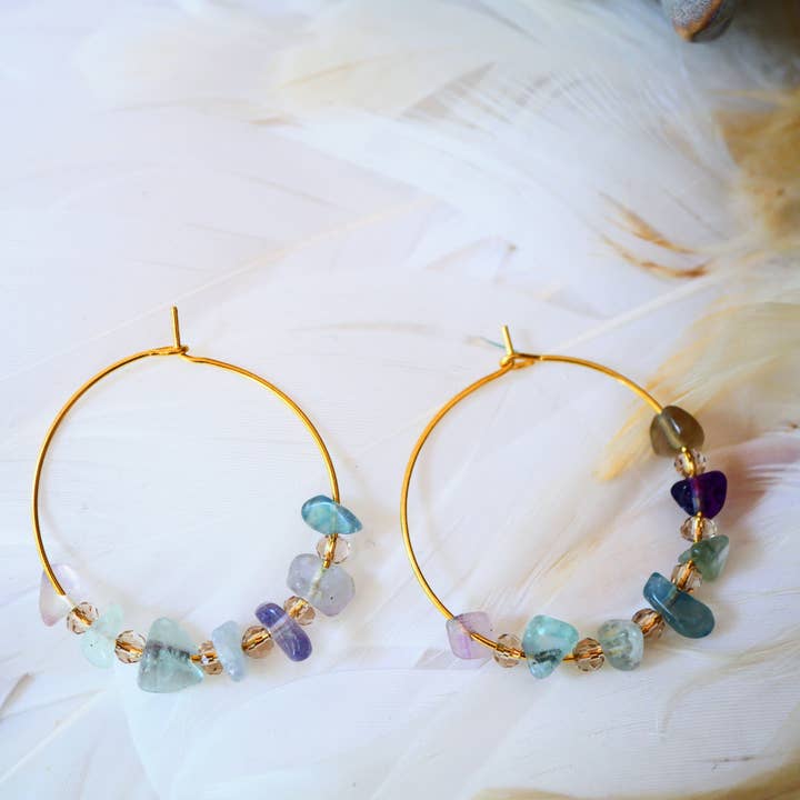 EARRINGS PRISCA FLUORITE for wholesale by GINANDGER