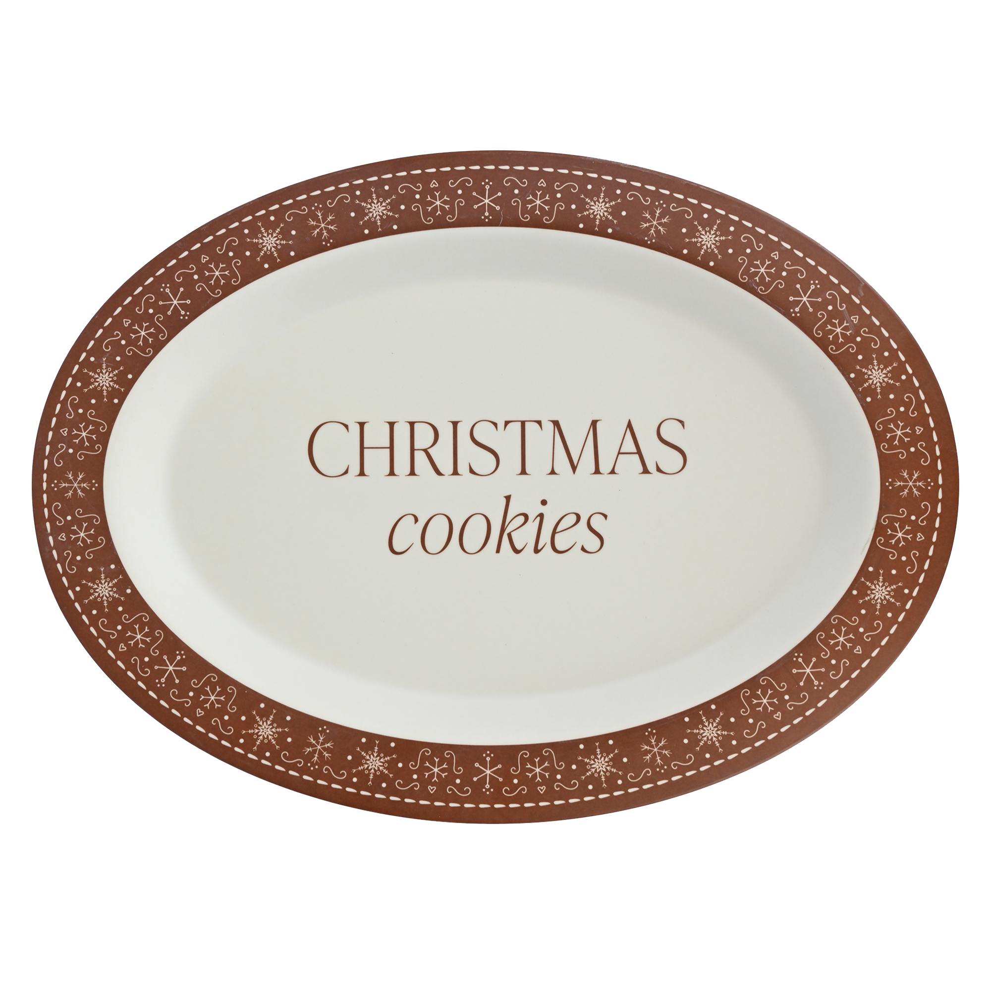 Sweet Water Decor - Wholesale Serving Tray - Gingerbread Oval Cookie Tray - Christmas Decor1