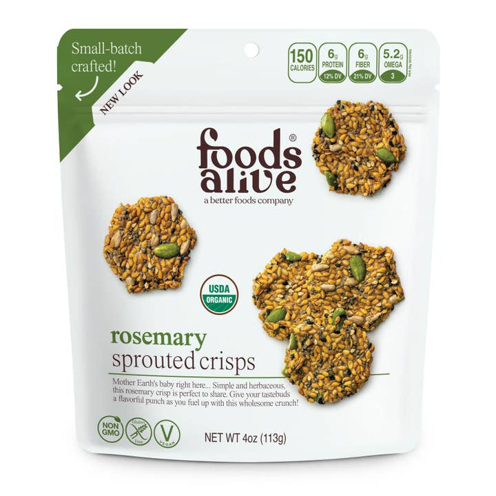 Foods Alive - Venta al por mayor Crackers - Patatas fritas germinadas orgánicas con romero
