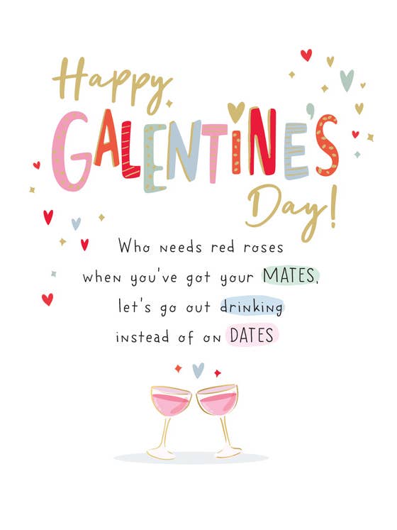 Valentinstagskarte, Galentine's Day, Gedicht für den Großhandel von Piccadilly Greetings