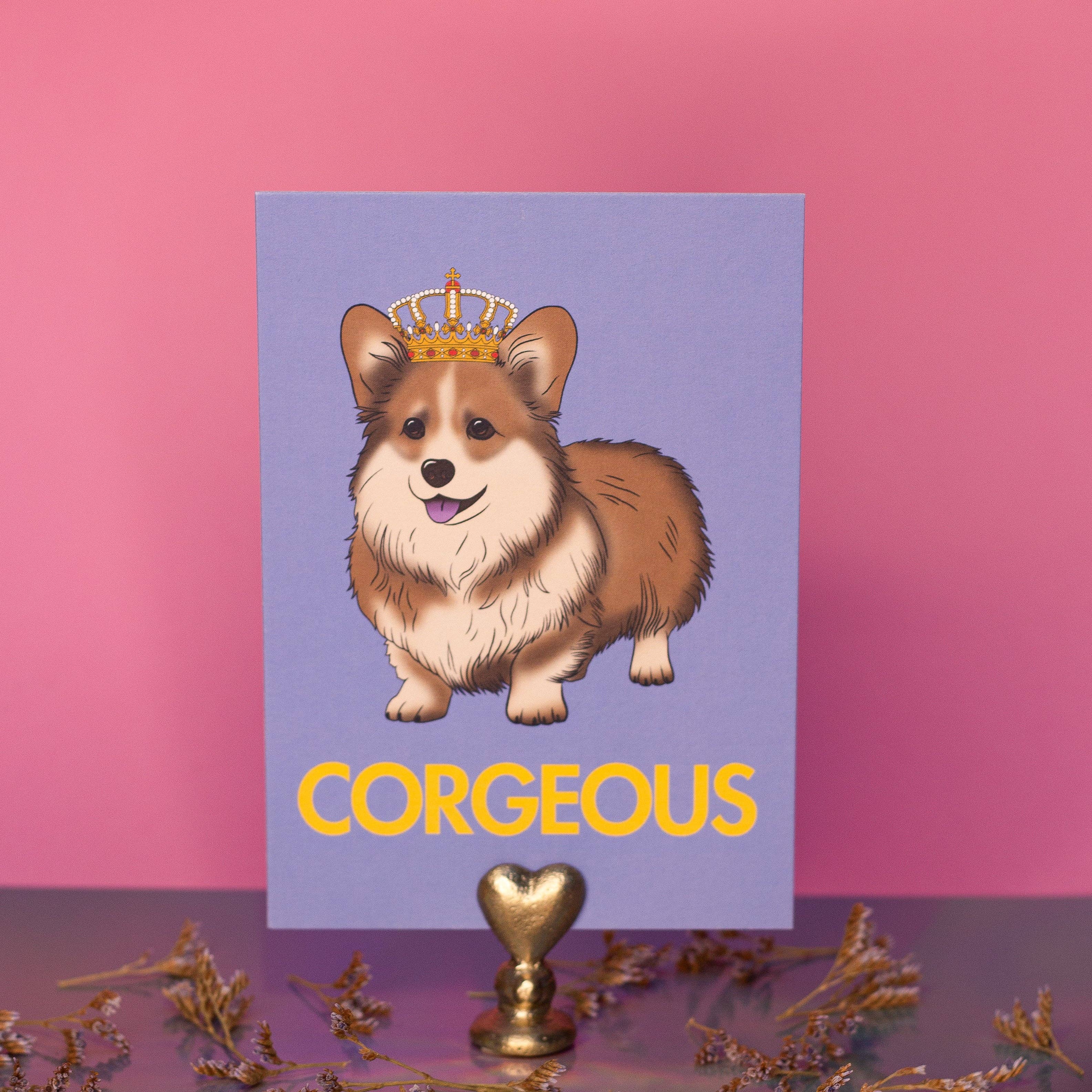 LOLLYPOPARTSTUDIO - Vendita all'ingrosso Biglietti di auguri generici - Carte Corgi « Corgeous »2