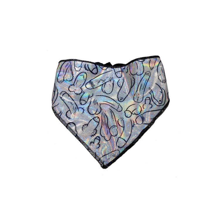 Disco Dog - Wholesale Pet Bandana - Dog - Penis Bandana, Scarf Holographic Spandex