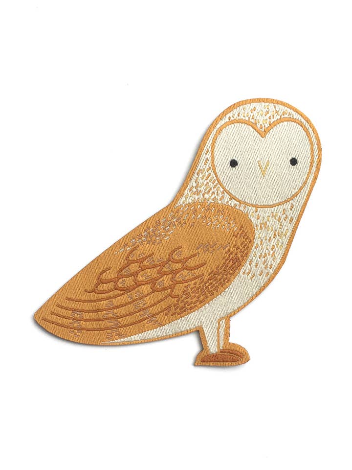 Barn Owl Woven Iron-on Patch for wholesale by Tom Hardwick