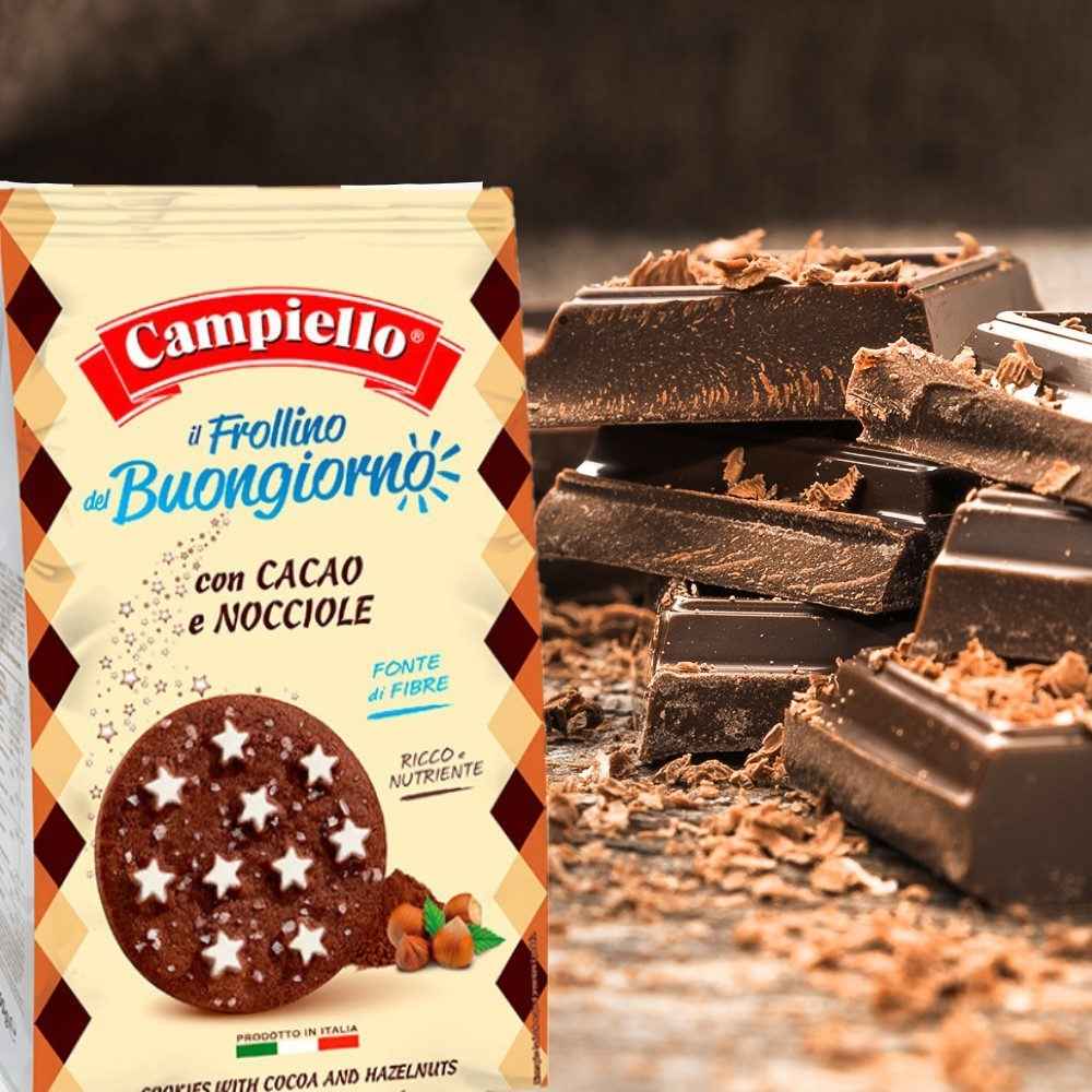 Fine Italian Food - Wholesale Cookie - Campiello Shortbread Cookies with Cocoa & Hazelnuts, 12 oz.1