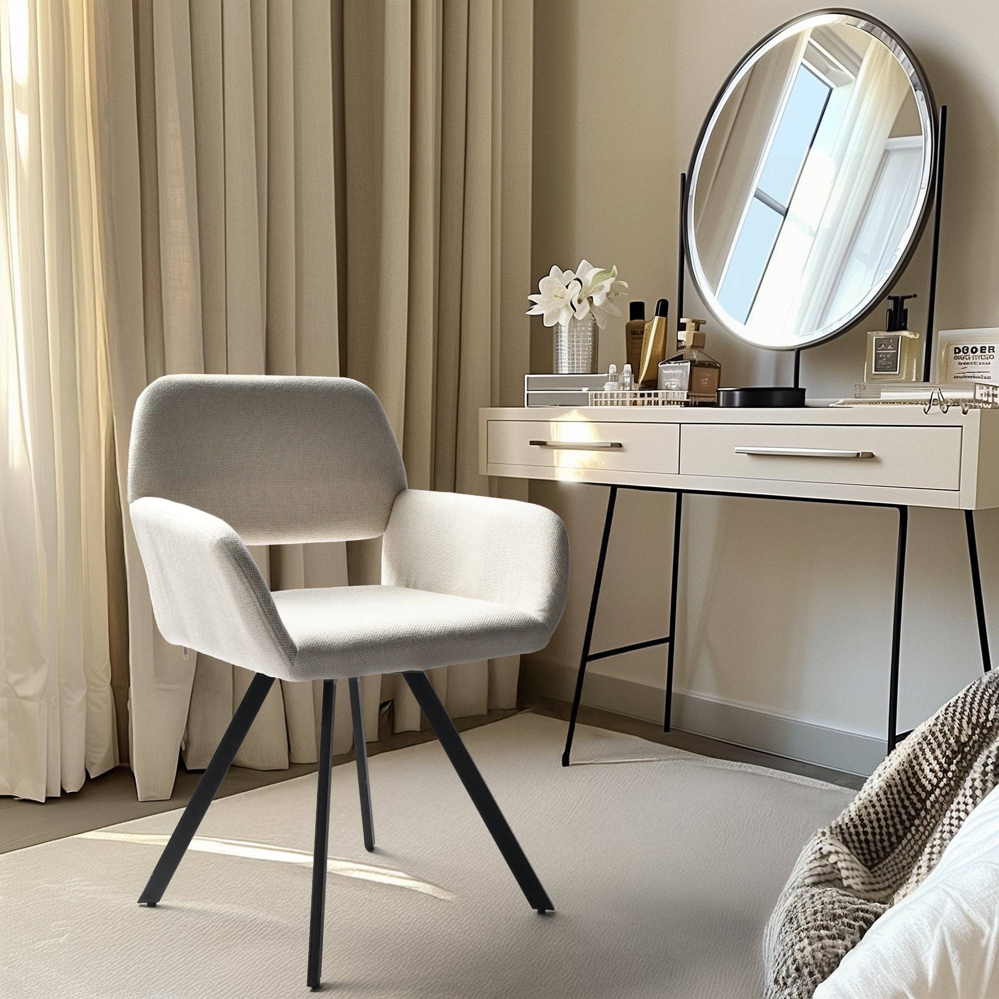 Urban Meuble - Wholesale Chair - Set of 2 Scandinavian dining chairs, swivel, beige fabric CALIFORNIA KD BEIGE SWIVEL8