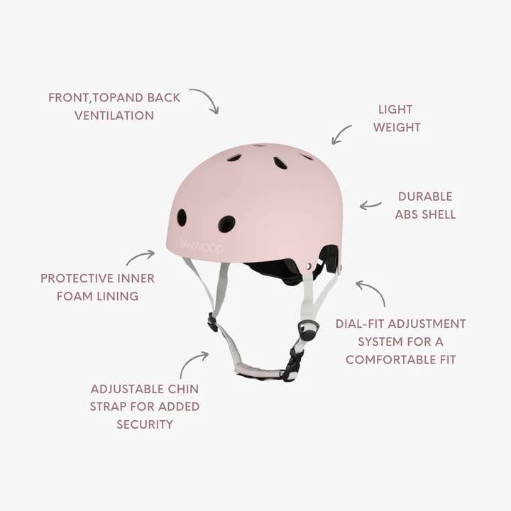 Banwood SL Europe - Wholesale Biking Accessories - BANWOOD ECO HELMET - FADED PINK (50-54 cm)2