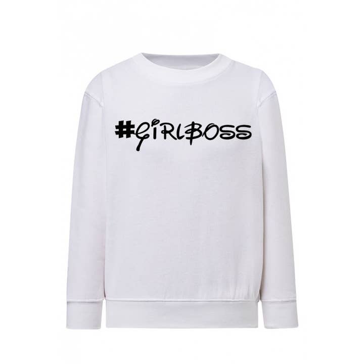 Sudadera de felpa blanca estampada GIRL BOSS para venta al por mayor de red white