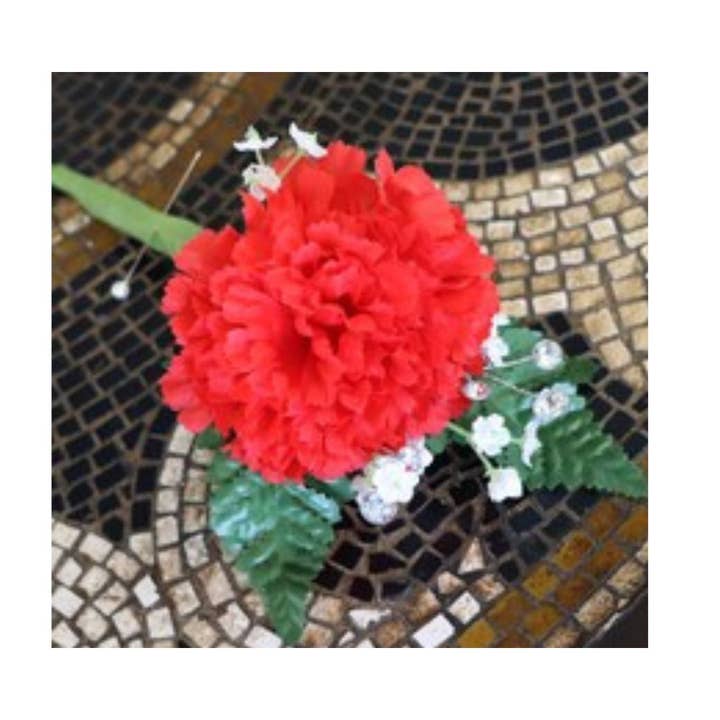 Larksilk - Wholesale Artificial flowers - 100-Pack: Vibrant Red Carnation Picks, 5" Stems, 3.5" Wide2
