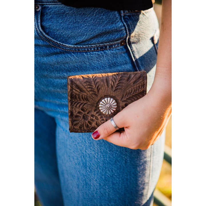 American West - Venta al por mayor Cartera - Mujer - Cartera pequeña de mujer con tres pliegues y concho14