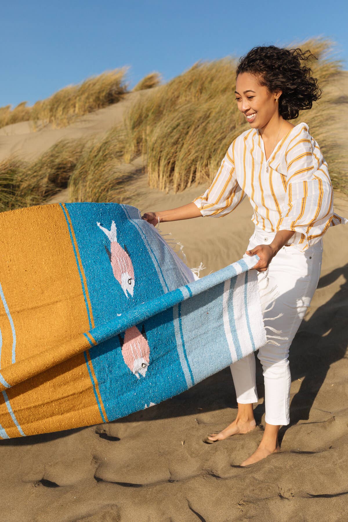 Caminito - Wholesale Picnic Blanket - Pez Azul - Blanket Roll3