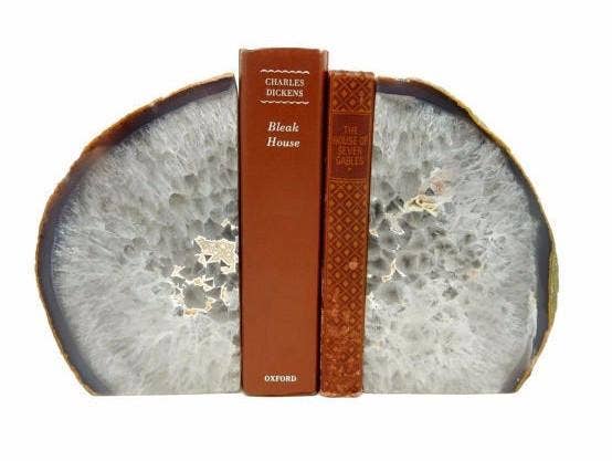 Rock Paradise - Wholesale Bookend - Crystal Natural Agate Geode Bookend Pair 9-12 lb Home Decor1