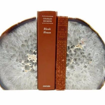 Rock Paradise - Wholesale Bookend - Crystal Natural Agate Geode Bookend Pair 9-12 lb Home Decor1