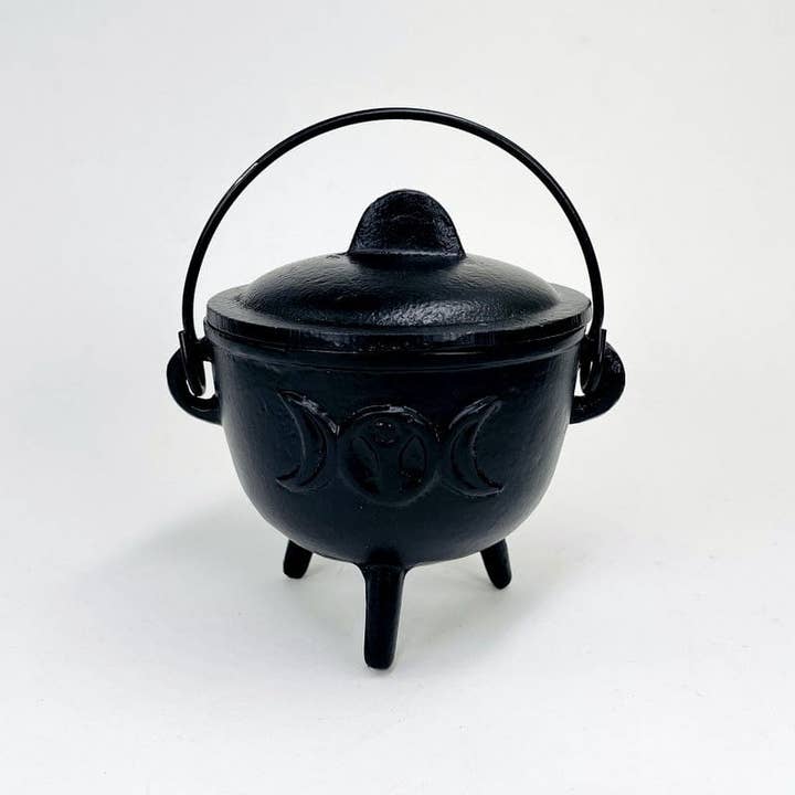 Rock Paradise - Wholesale Decorative Tabletop Object - Crystal Cauldron with Triple Moon Accent Halloween Decor3