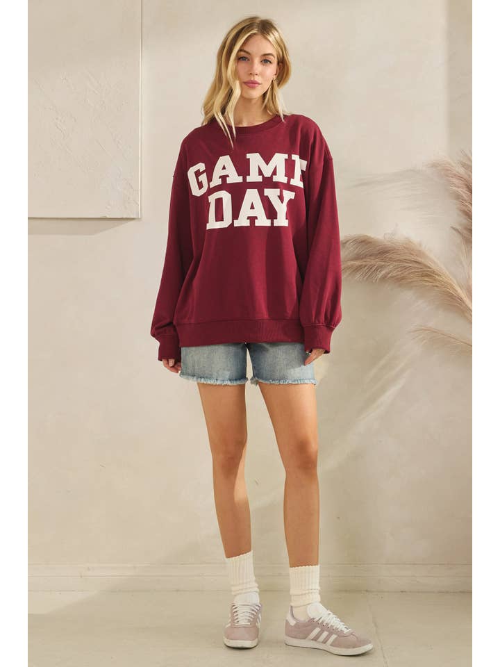 Sewn and Seen - Wholesale Graphic Sweatshirt - Women's - Bold Varsity Game Day Sweatshirt12