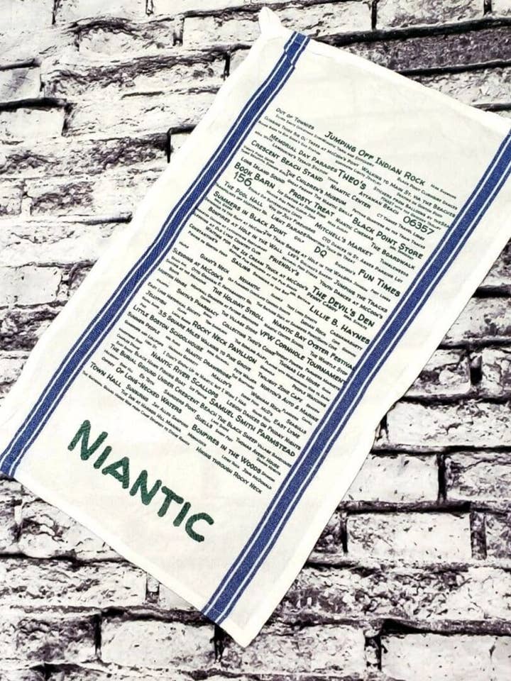 Niantic Townie Tea Towel for wholesale by TownieSwag