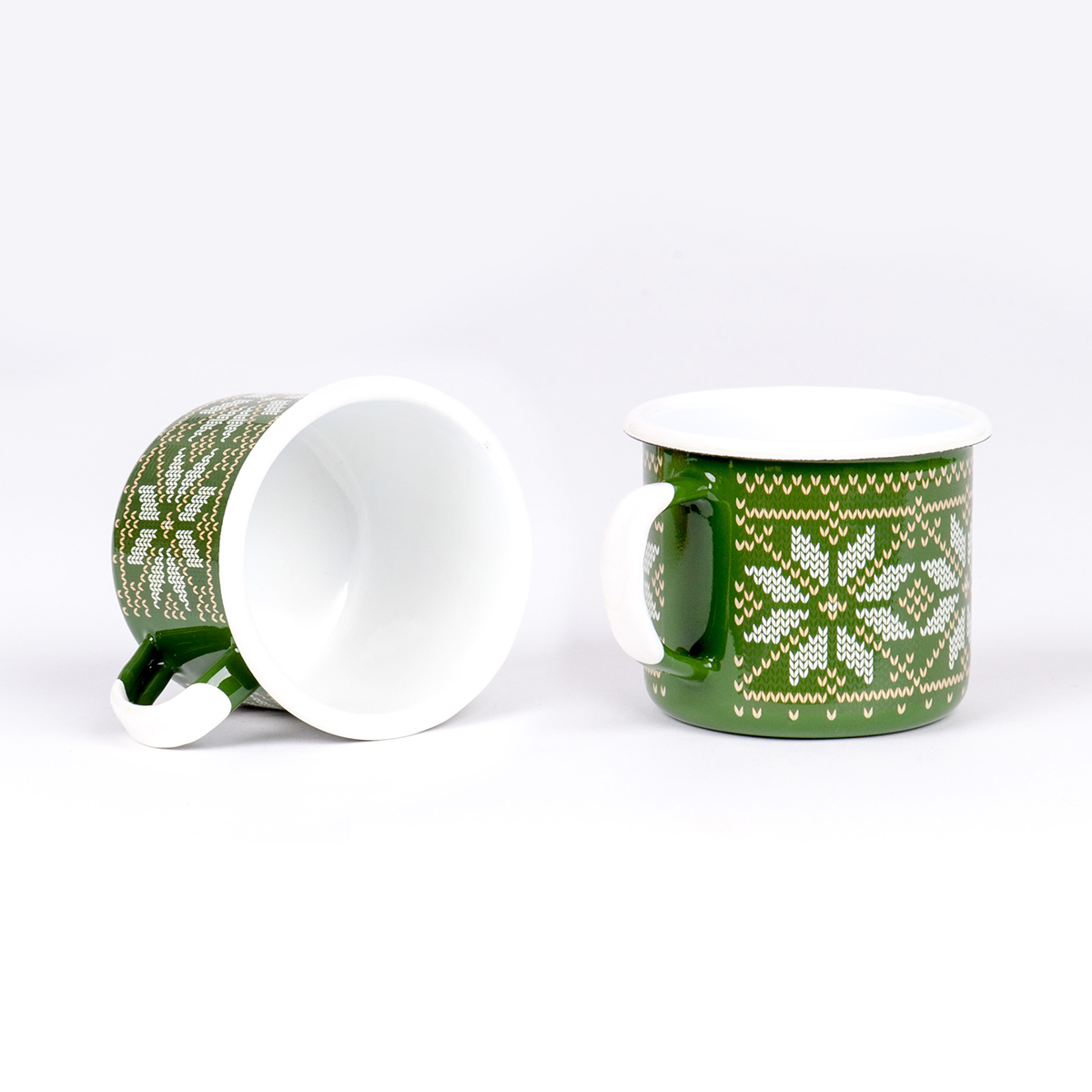 Emalco Enamelware - Wholesale Coffee Mug - 12 oz Green Enamel Coffee Mug | CHRISTMAS1