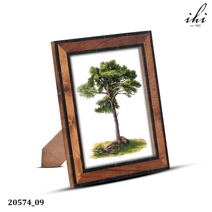 India Handicrafts Inc - Wholesale Picture Frame - LG White & Black Border Wood Photo Frames