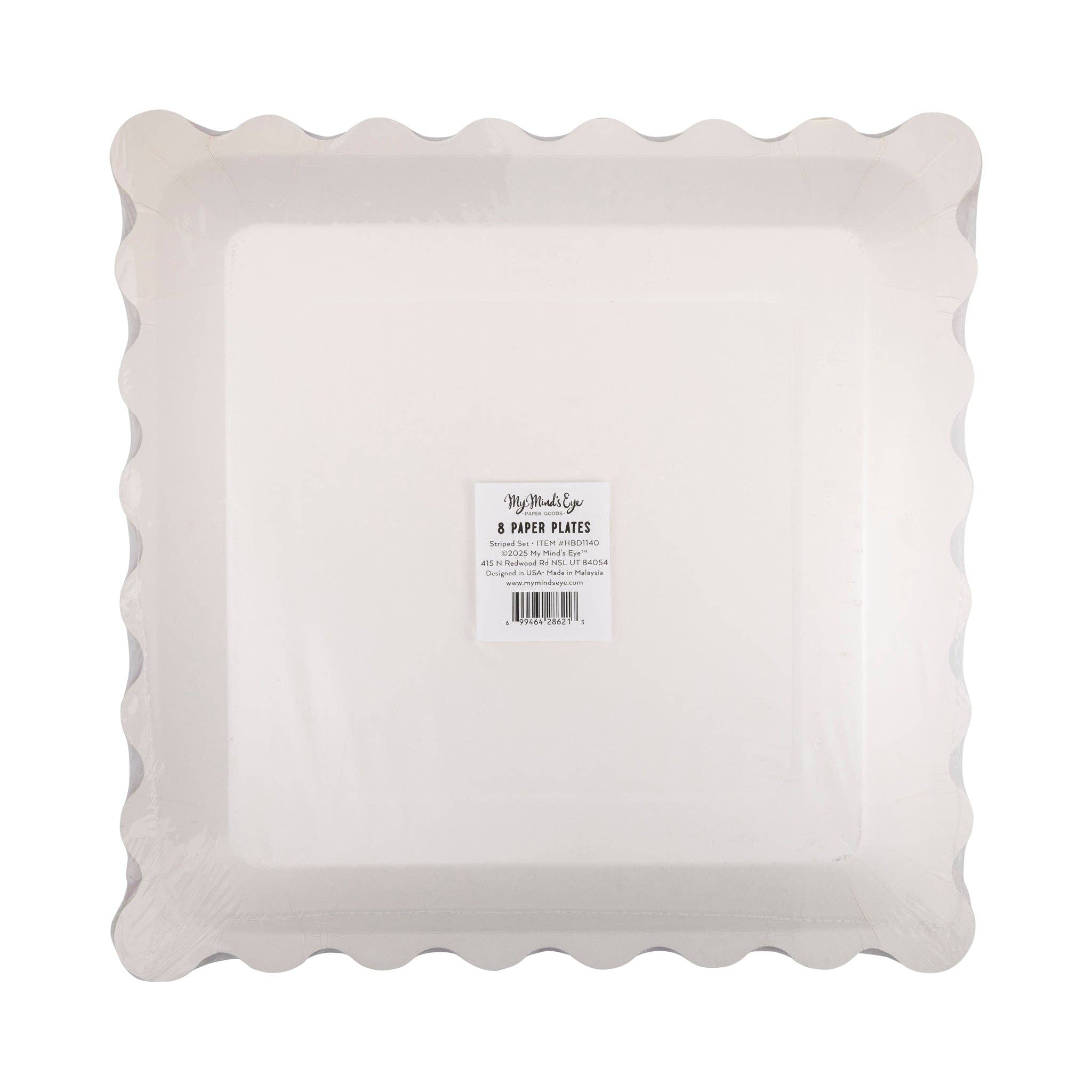 My Mind’s Eye - Wholesale Disposable plate - HBD1140 - Bright Striped Plate Set11