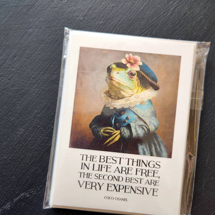 Desmond Brown - Wholesale Stationery/Notecard Set - wit and wisdom, fancy frogs- packaged notecard set of 42