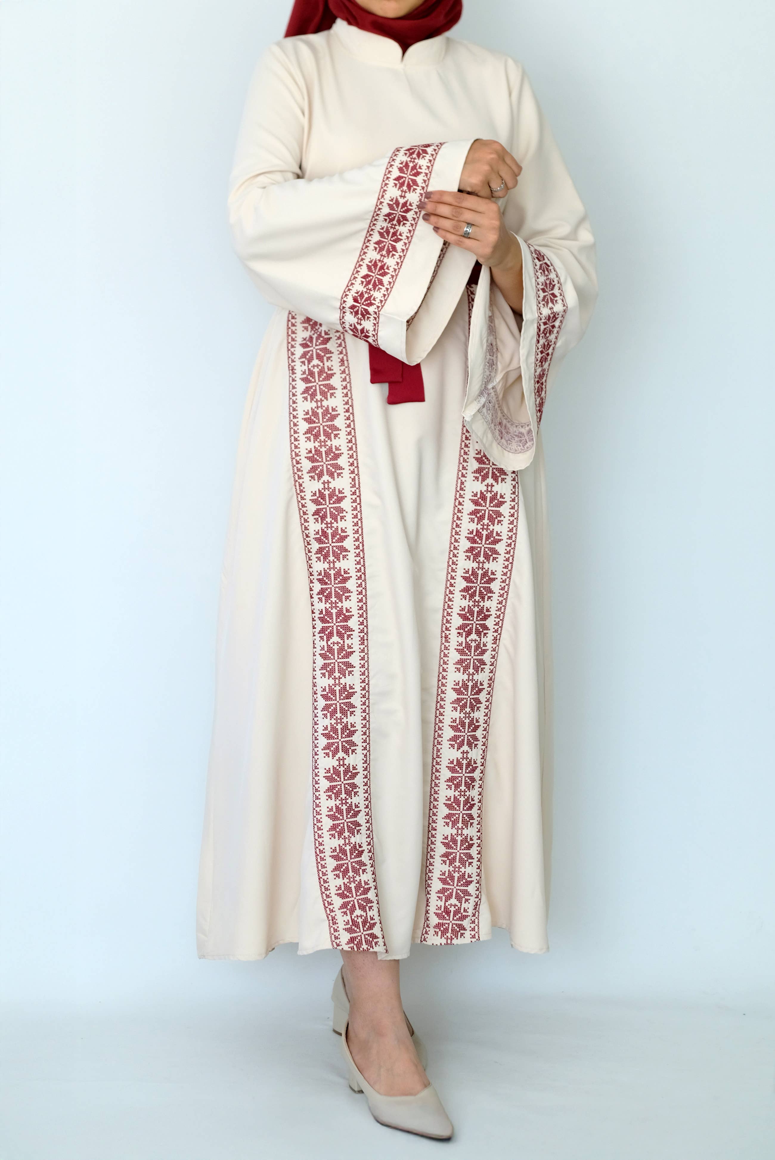 SAIS Fashion - Wholesale Dress - Women's - Palestinian Thob (Embroidered Dress) in Black and Off White6