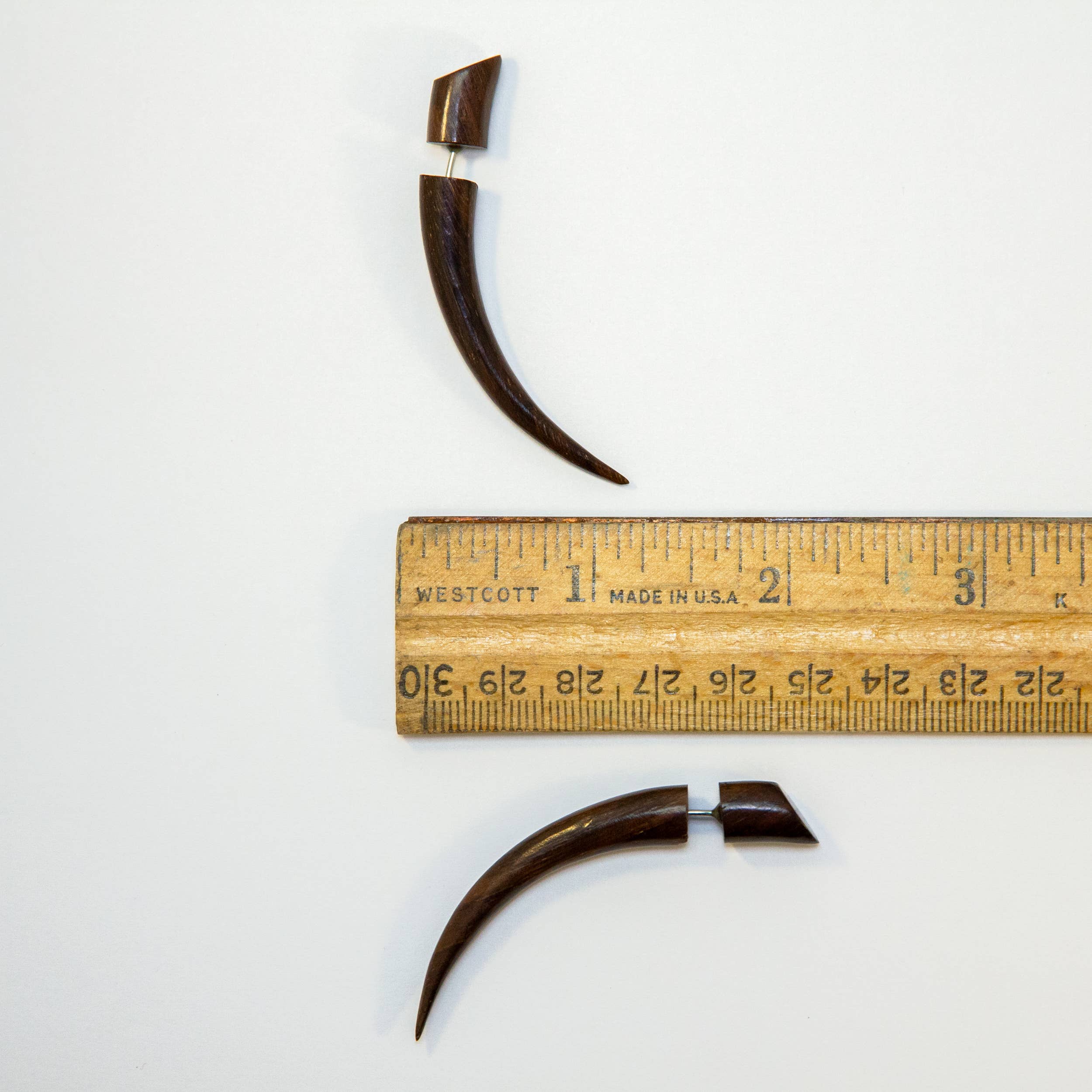 Ajmer by Jodi - Wholesale Dangle Earrings - Small Wood Spike Faux Gauges ~ fake gauge earrings7