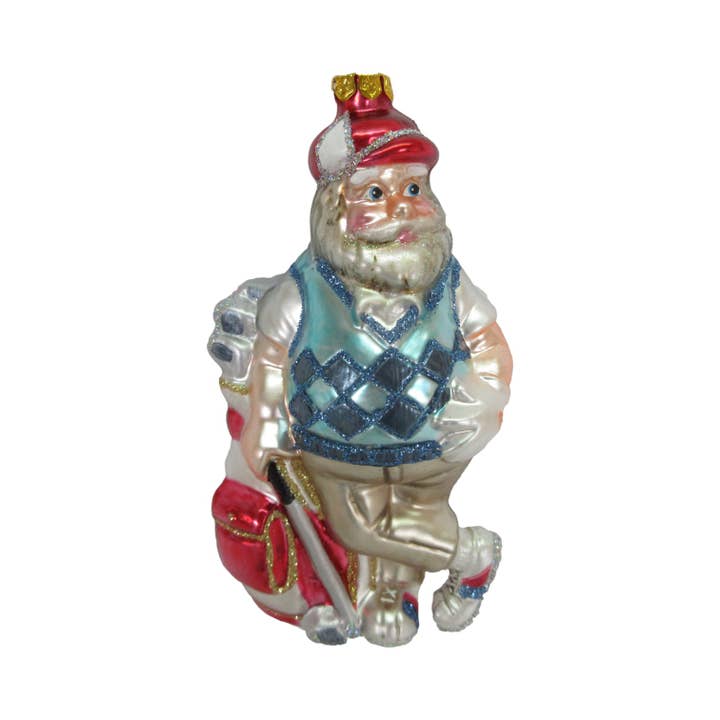 Golfing Santa Orn for wholesale by December Diamonds