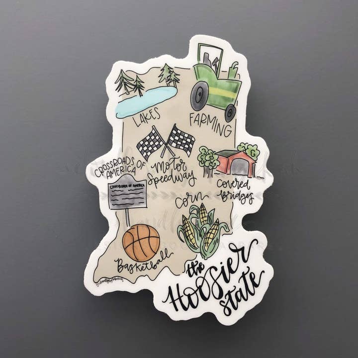 Adesivo mapa de Indiana por atacado de Doodles By Rebekah