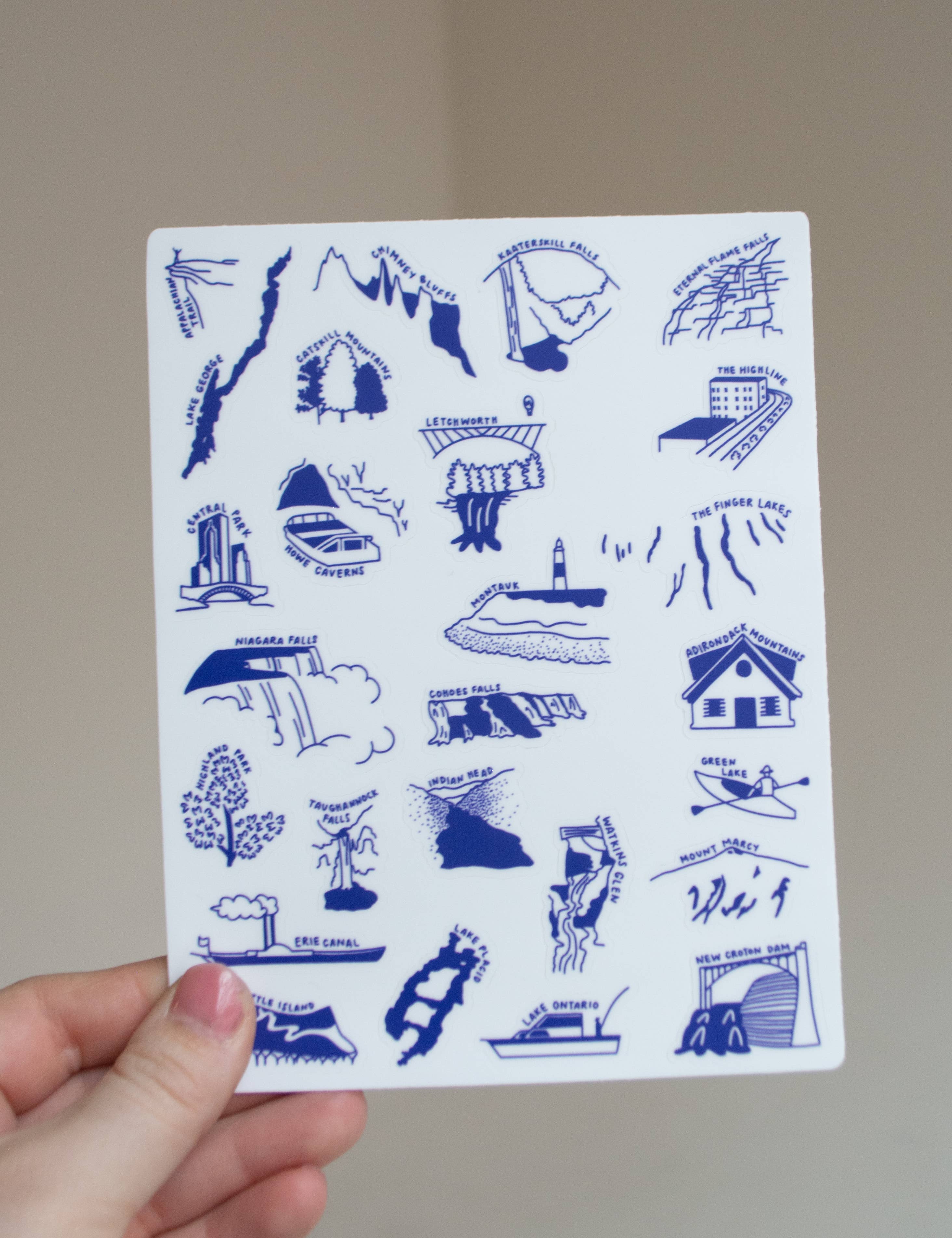 Traildust Goods - Vente Autocollant - Feuille d'autocollants pour la liste des sites naturels de l'État de New York1