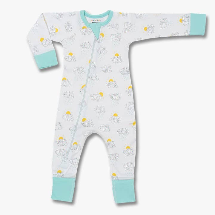 Clouds Zip Romper for wholesale by Sapling Child