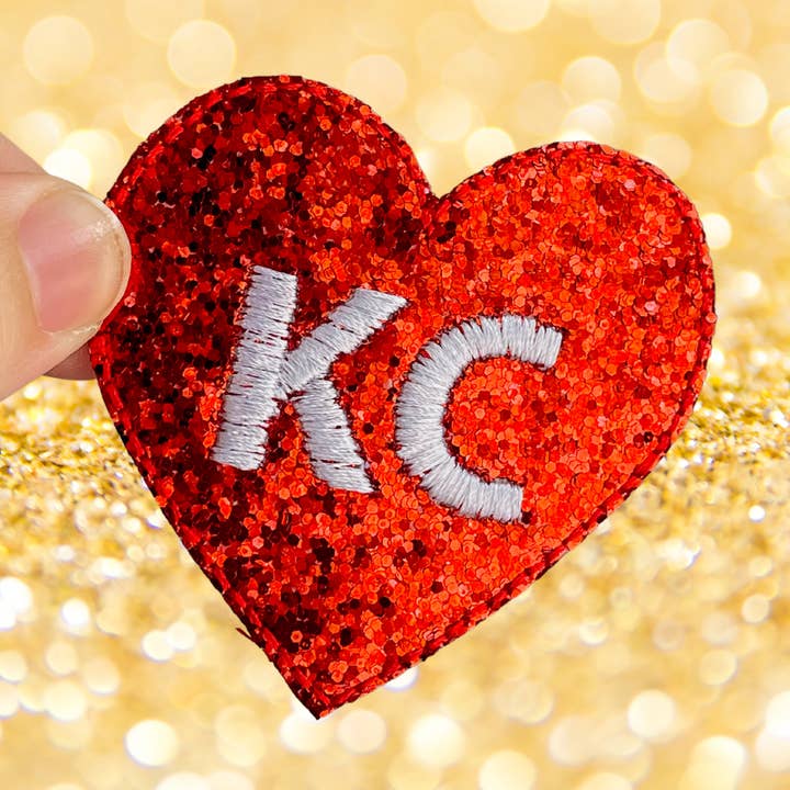 KC HEART IRON-ON PATCH for wholesale by Urban Clay