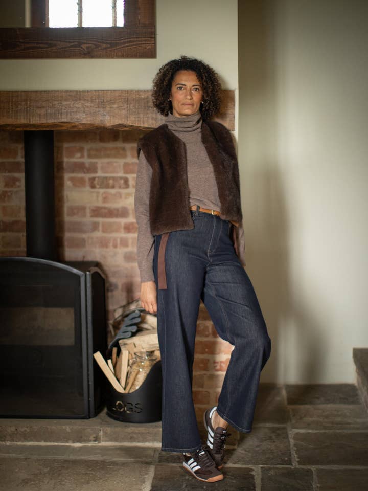 CHALK - Wholesale Knit Sweater - Women's - Martha Roll Neck Jumper | Dark Biscuit1