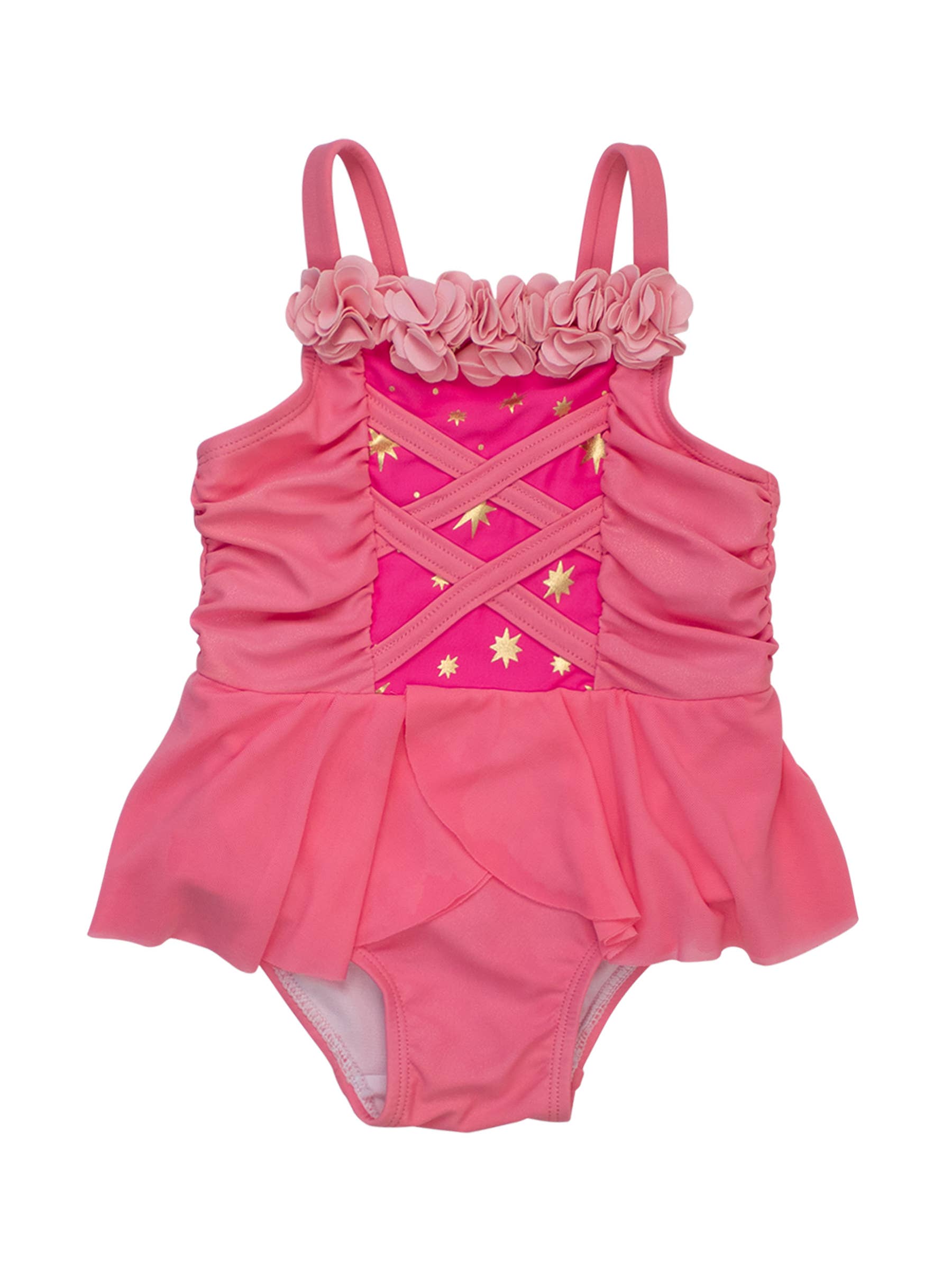 Girls Royal Pink Princess Dress-Up One Piece Swimsuit for wholesale on Faire1
