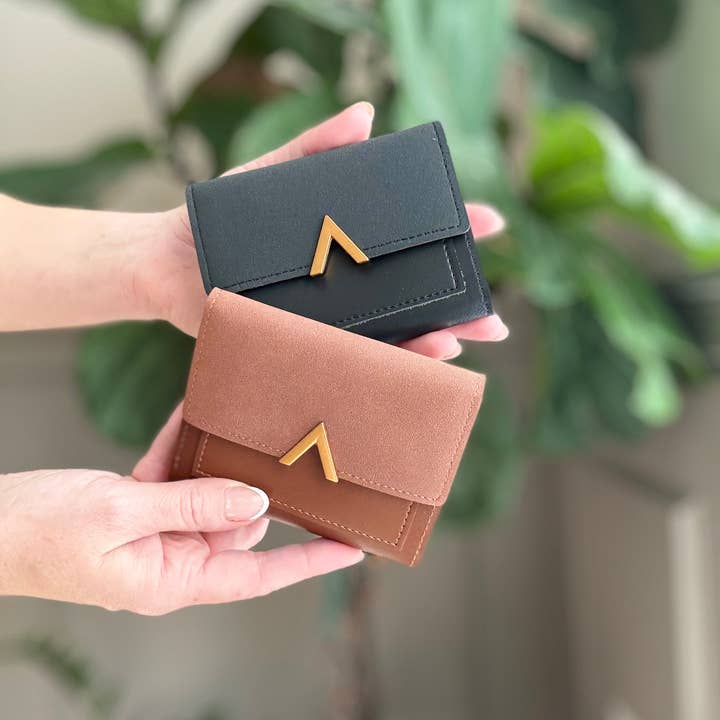 Trifold Vegan Leather Wallet in 3 Colors for wholesale by Sunrise Collective